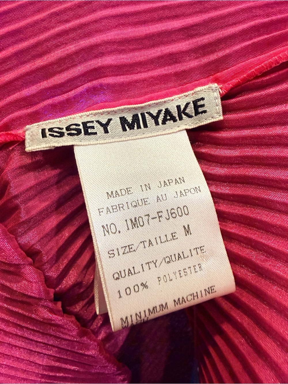 Issey Miyake Black Pleated Sleeveless Top Pink Lined Stretch M Made in Japan - Picture 12 of 15